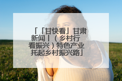 「甘快看」甘肃新闻丨（乡村行 看振兴）特色产业托起乡村振兴路