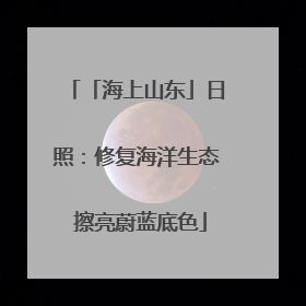 「海上山东」日照：修复海洋生态 擦亮蔚蓝底色