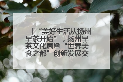 “美好生活从扬州早茶开始”，扬州早茶文化周暨“世界美食之都”创新发展交流活动启幕