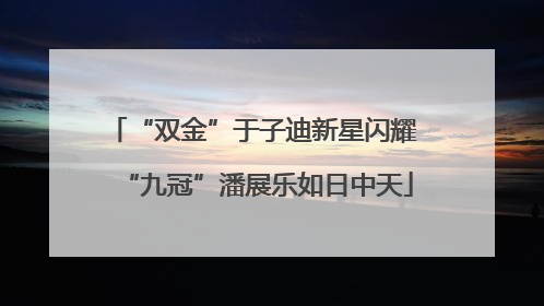 “双金”于子迪新星闪耀 “九冠”潘展乐如日中天