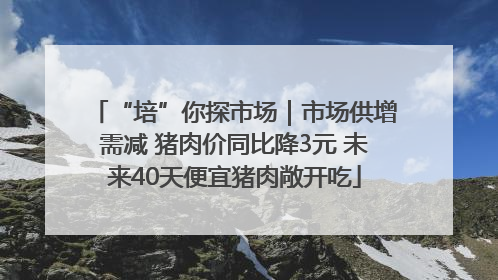 “培”你探市场｜市场供增需减 猪肉价同比降3元 未来40天便宜猪肉敞开吃