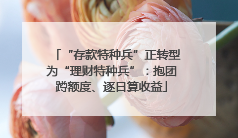 “存款特种兵”正转型为“理财特种兵”：抱团蹲额度、逐日算收益