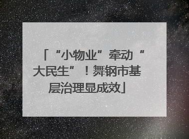 “小物业”牵动“大民生”！舞钢市基层治理显成效