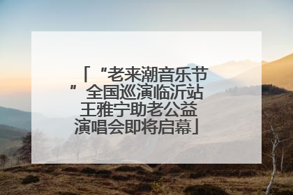 “老来潮音乐节”全国巡演临沂站 王雅宁助老公益演唱会即将启幕