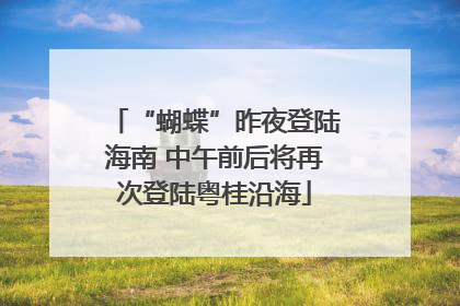 “蝴蝶”昨夜登陆海南 中午前后将再次登陆粤桂沿海