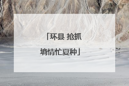 环县 抢抓墒情忙夏种