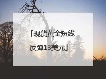 现货黄金短线反弹13美元