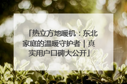 热立方地暖机：东北家庭的温暖守护者｜真实用户口碑大公开
