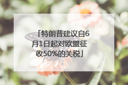 特朗普建议自6月1日起对欧盟征收50%的关税
