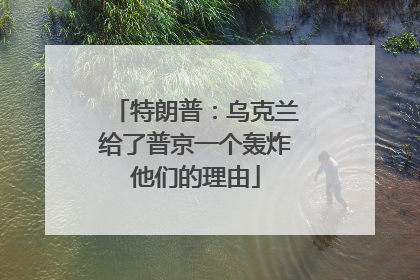 特朗普：乌克兰给了普京一个轰炸他们的理由
