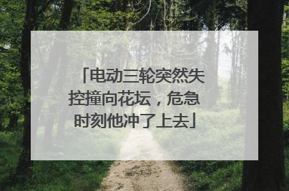 电动三轮突然失控撞向花坛，危急时刻他冲了上去