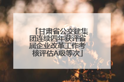 甘肃省公交建集团连续四年获评省属企业改革工作考核评估A级等次