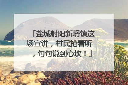盐城射阳新坍镇这场宣讲，村民抢着听，句句说到心坎！