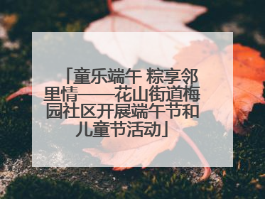 童乐端午 粽享邻里情——花山街道梅园社区开展端午节和儿童节活动
