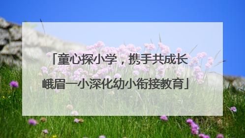 童心探小学，携手共成长 峨眉一小深化幼小衔接教育