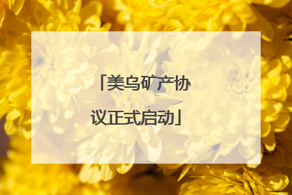 美乌矿产协议正式启动