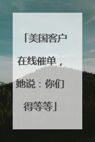美国客户在线催单，她说：你们得等等