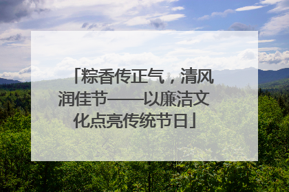 粽香传正气，清风润佳节——以廉洁文化点亮传统节日