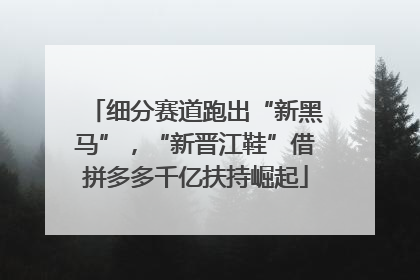 细分赛道跑出“新黑马”，“新晋江鞋”借拼多多千亿扶持崛起