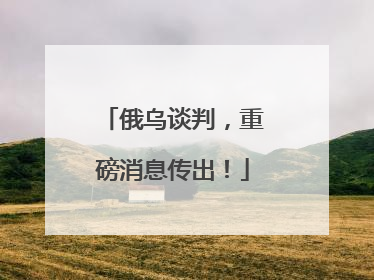 俄乌谈判，重磅消息传出！