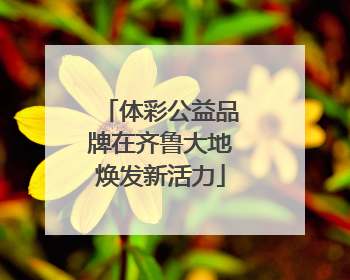 体彩公益品牌在齐鲁大地焕发新活力
