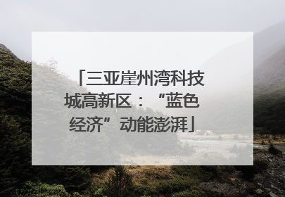 三亚崖州湾科技城高新区：“蓝色经济”动能澎湃