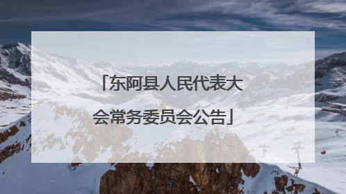 东阿县人民代表大会常务委员会公告