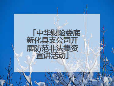 中华财险娄底新化县支公司开展防范非法集资宣讲活动