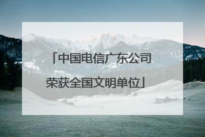 中国电信广东公司荣获全国文明单位