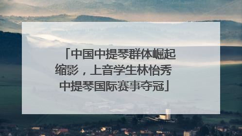 中国中提琴群体崛起缩影，上音学生林怡秀中提琴国际赛事夺冠