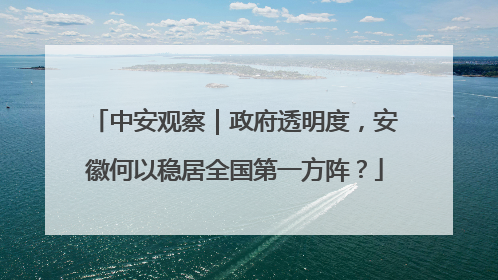 中安观察｜政府透明度，安徽何以稳居全国第一方阵？