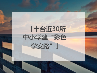 丰台近30所中小学建“彩色学安路”