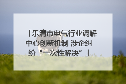 乐清市电气行业调解中心创新机制 涉企纠纷“一次性解决”