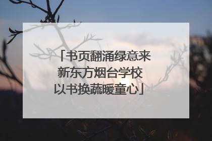 书页翻涌绿意来 新东方烟台学校以书换蔬暖童心