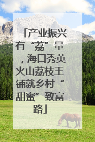 产业振兴有“荔”量，海口秀英火山荔枝王铺就乡村“甜蜜”致富路