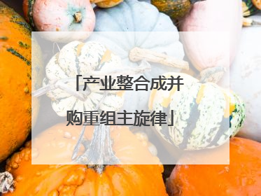 产业整合成并购重组主旋律