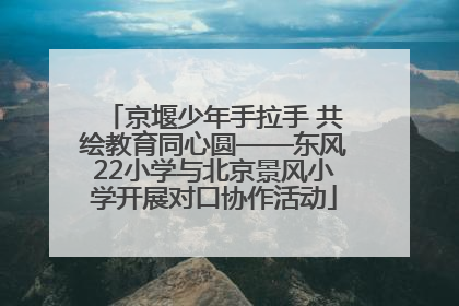 京堰少年手拉手 共绘教育同心圆——东风22小学与北京景风小学开展对口协作活动