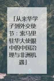 从来华学子到外交使节：索马里驻华大使眼中的中国治理与非洲机遇