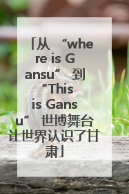 从 “where is Gansu” 到 “This is Gansu” 世博舞台让世界认识了甘肃