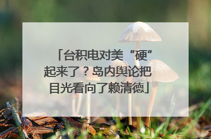台积电对美“硬”起来了？岛内舆论把目光看向了赖清德