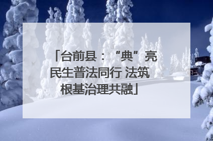 台前县：“典”亮民生普法同行 法筑根基治理共融