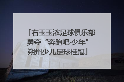 右玉玉浓足球俱乐部勇夺“奔跑吧·少年”朔州少儿足球桂冠