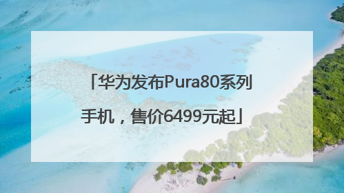 华为发布Pura80系列手机，售价6499元起