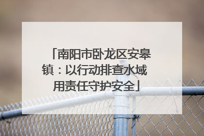 南阳市卧龙区安皋镇：以行动排查水域 用责任守护安全