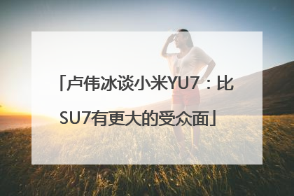 卢伟冰谈小米YU7：比SU7有更大的受众面