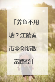 养鱼不用塘？江陵秦市乡创新致富路径