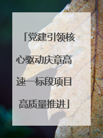 党建引领核心驱动庆章高速一标段项目高质量推进