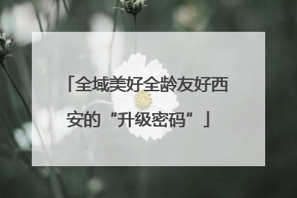 全域美好全龄友好西安的“升级密码”