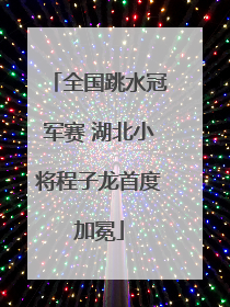 全国跳水冠军赛 湖北小将程子龙首度加冕