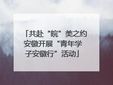 共赴“皖”美之约 安徽开展“青年学子安徽行”活动